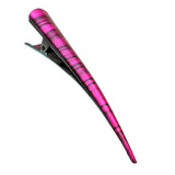Pink Two Tone Striped Long Hair Clip