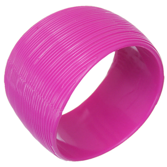 Pink Textured Round Bangle Bracelet