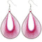 Pink Twine Thread Woven Teardrop Earrings
