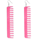Pink Transparent Comb Earrings