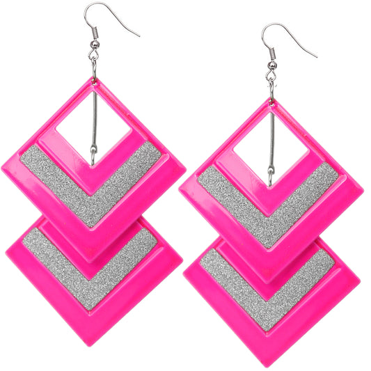 Pink Triangle Earrings
