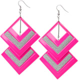Pink Triangle Earrings