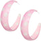Pink White Polka Dot Hoop Earrings
