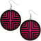 Pink Double Wooden Chevron Earrings