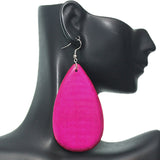 Pink Wooden Earrings
