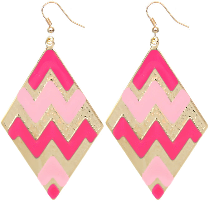 Pink chevron earrings