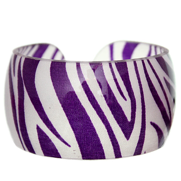 Purple Zebra Print Cuff Bracelet