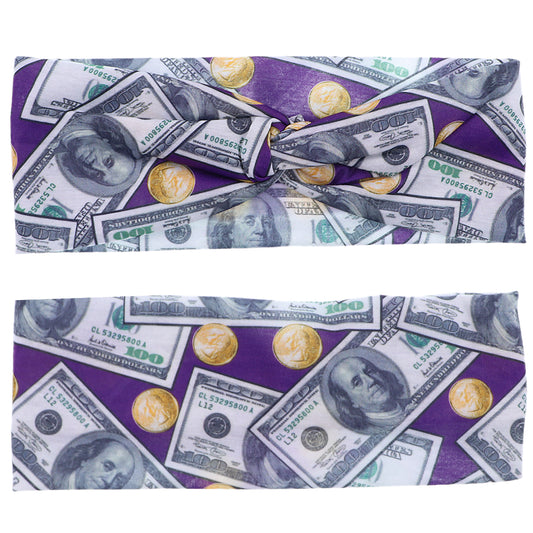 Purple Money Criss Cross Stretch Headband