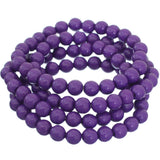Purple 4-Piece Beaded Stretch Bracelets