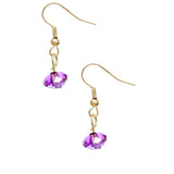 Purple Beaded Teardrop Chandelier Necklace Set