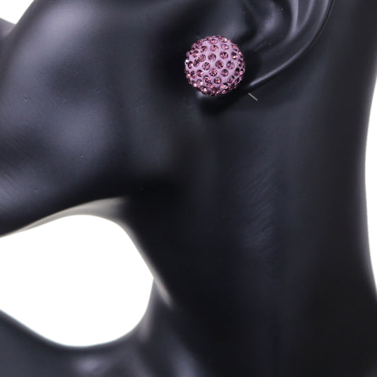 Purple Iridescent Large Fireball Stud Earrings