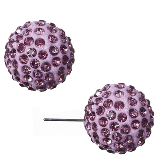 Purple Iridescent Large Fireball Stud Earrings