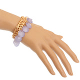 Purple Hanging Beaded Chain Bracelet