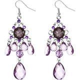 Purple Elegant Beaded Chandelier Dangle Earrings