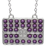 Purple Beaded Charm Handbag Chain Necklace