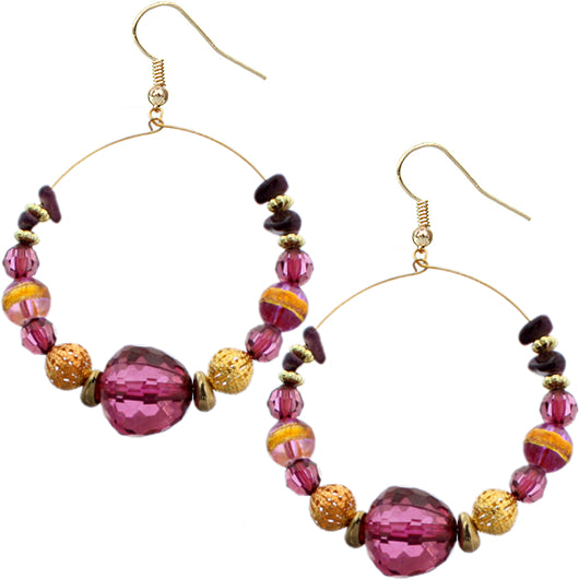 Purple Bead Earrings