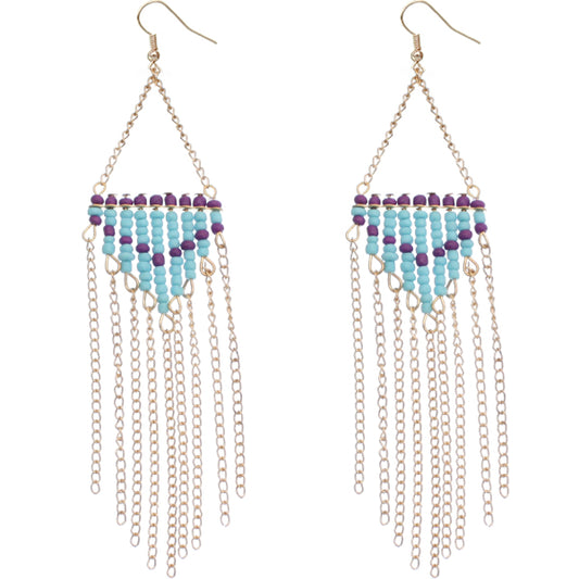 Purple two tone chain earrings