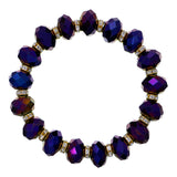 Purple Briolette Rhinestone Bead Stretch Bracelet