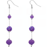 Purple Beaded Fireball Gradual Drop Earrings