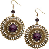 Purple Round Bead Earrings
