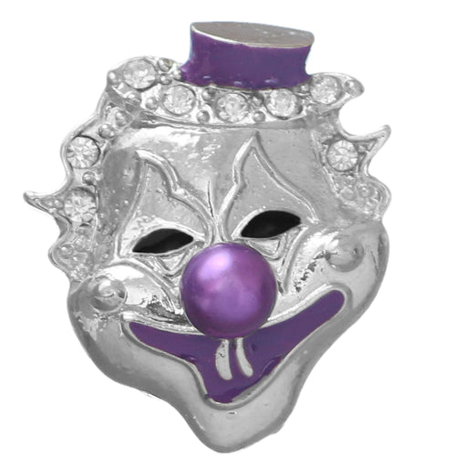 Purple Bead Rhinestone Clown Adjustable Ring