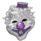 Purple Bead Rhinestone Clown Adjustable Ring