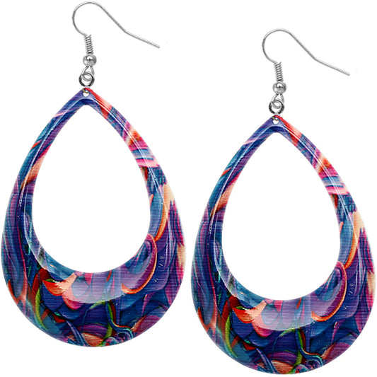 Purple swirl artsy earrings