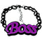 Purple Boss Letter Link Chain Bracelet