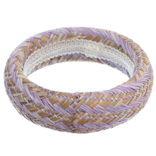 Purple Knit Canvas Bangle Bracelet