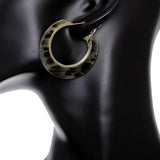 Black Feather Print Mini Hoop Earrings