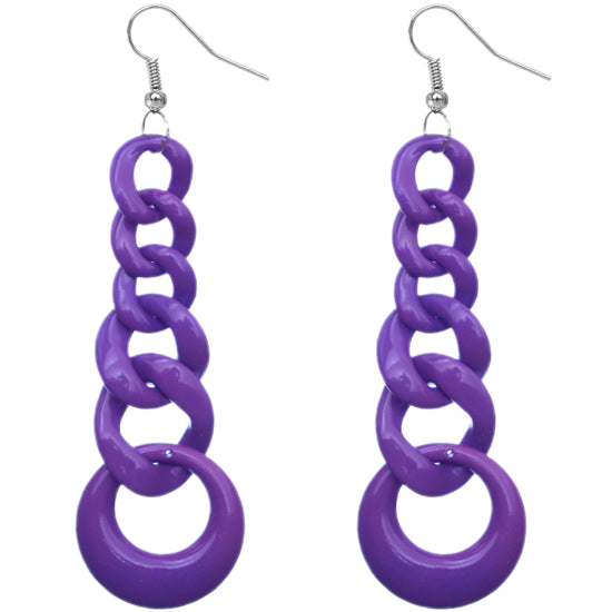 Purple Gradual Chain Link Earrings