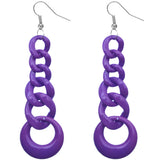 Purple Gradual Chain Link Earrings