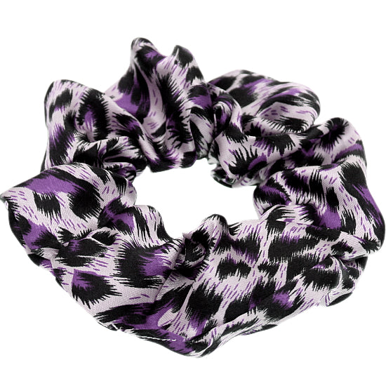 Purple Cheetah Print Hair Scrunchie