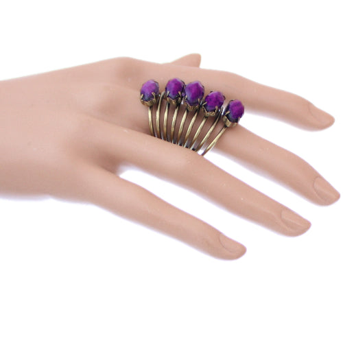 Purple Beaded Coil Wrap Ring