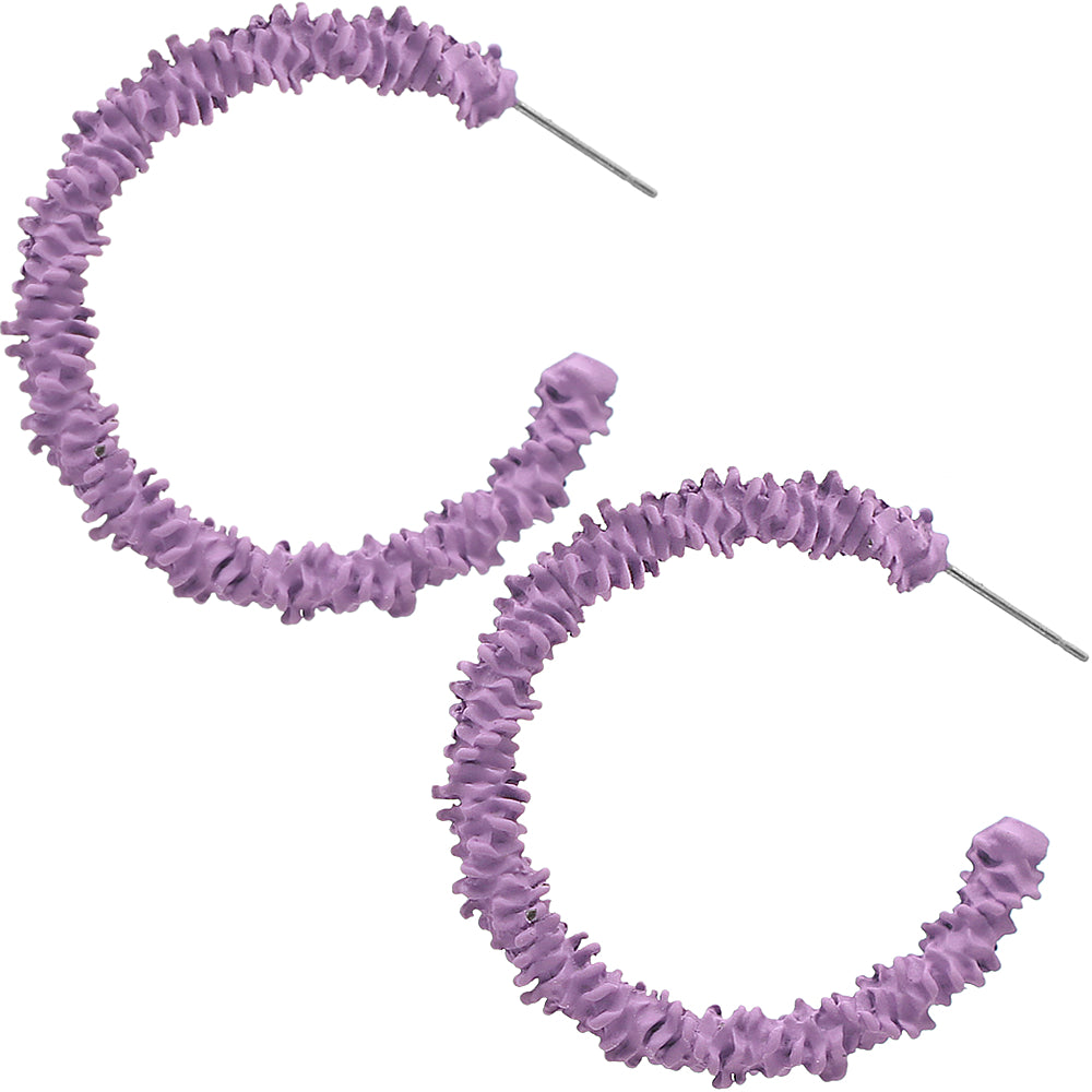 Purple Crinkle Mini Hoop Earrings