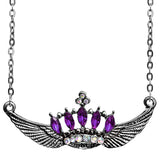 Purple Crown Double Wing Chain Necklace