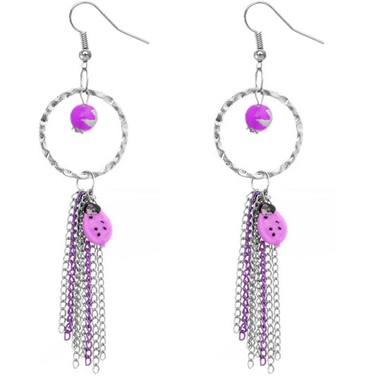 Purple ladybug earrings