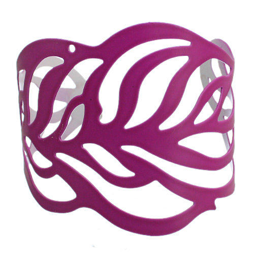 Purple Cutout Leaf Cuff Bracelet