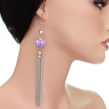 Purple Multi Chain Drop Earrings