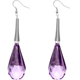 Purple Faceted Faux Crystal Drop Earrings
