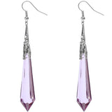 Purple Faux Crystal Pointy Earrings
