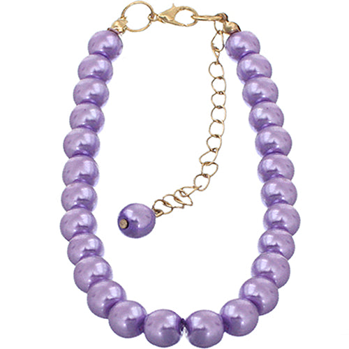 Purple Faux Pearl Beaded Bracelet