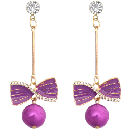 Purple cheap pearl earrings