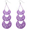 Purple Crescent Long Chain Earrings