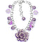 Purple Glass Ball Flower Charm Chain Bracelet