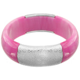 Lilac Pink Frosted Resin Bangle Bracelet