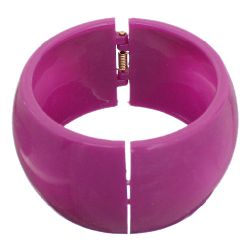Plum Purple Glossy Hinged Bangle Bracelet