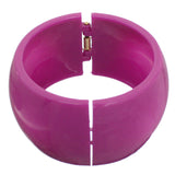 Plum Purple Glossy Hinged Bangle Bracelet