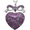 Purple Heart Bow Charm Necklace