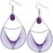 Purple Bead Woven Teardrop Earrings